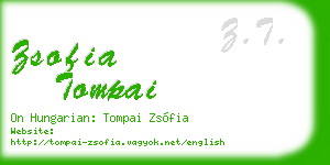 zsofia tompai business card